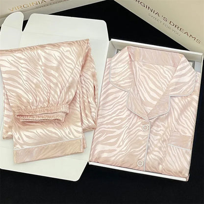 Tiger Print Silk-touch Long Sleeve PJ set