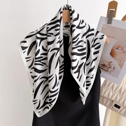 Soft Zebra Print Square Scarf