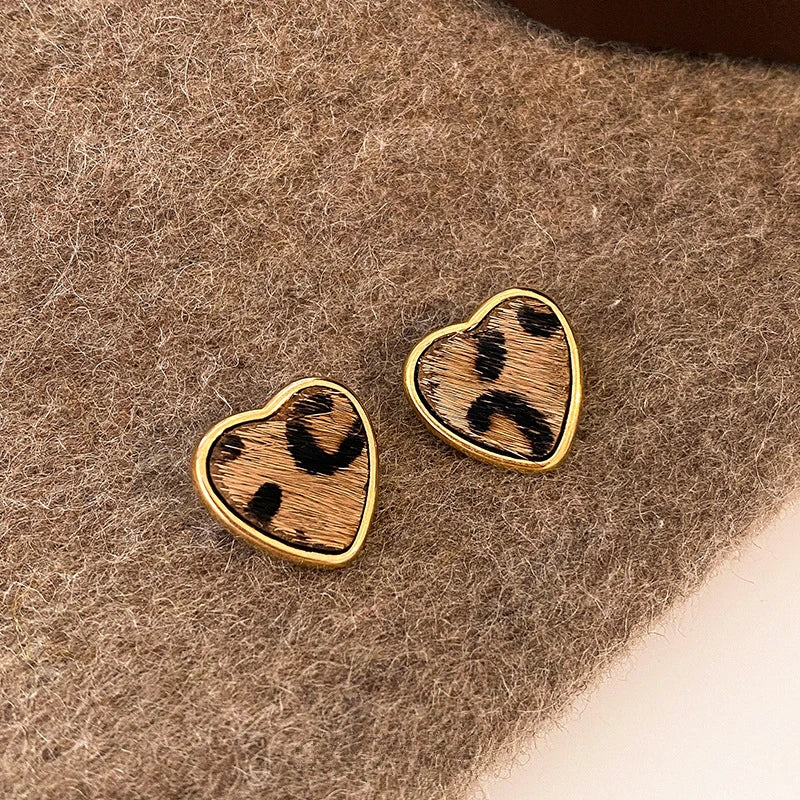Leopard Print Stud Earrings