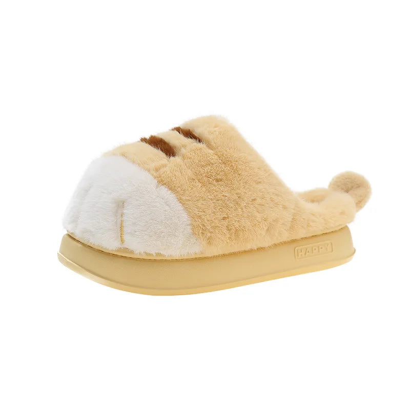 Fluffy Cat Paw Slippers