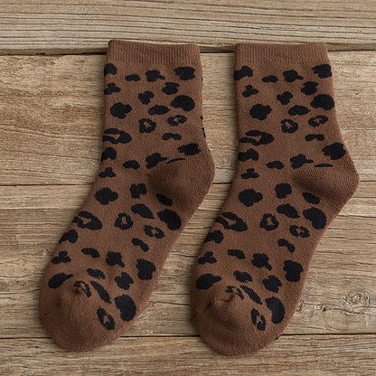 Cotton Leopard Print Socks